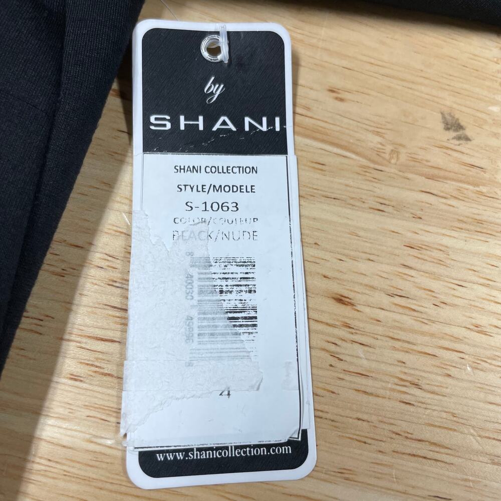 Shani NWT Laser Cut Ponte Fit & Flare Black Nude Dress Size 4 Floral Half Sleeve - Picture 5 of 10